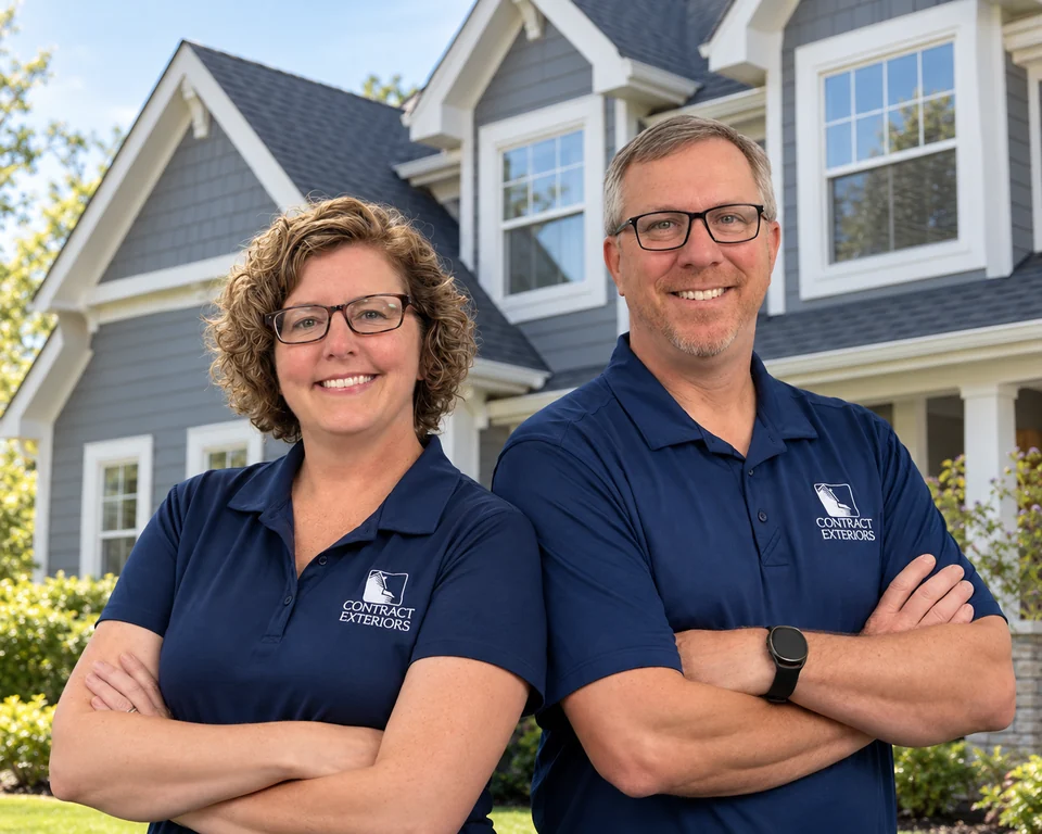 Michelle Hann and Randy Hann, owners of Contract Exteriors.
